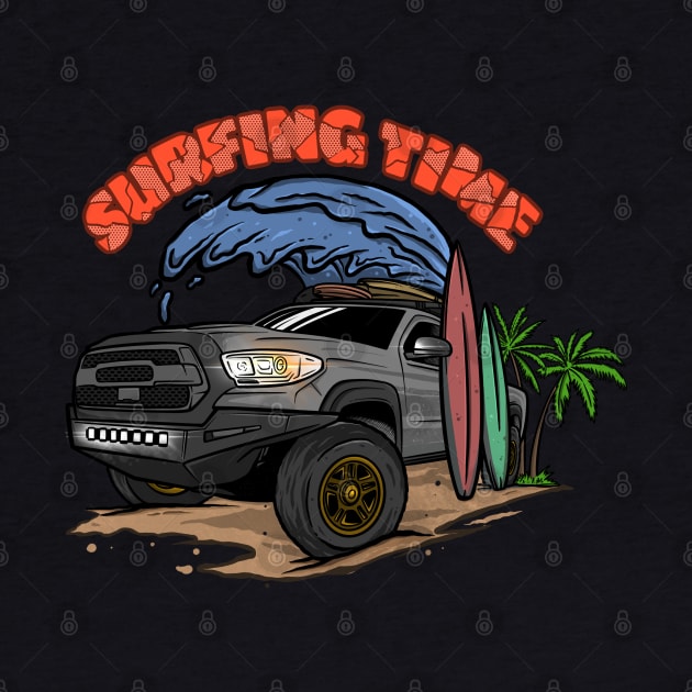 Grey Toyota 4Runner Surfing Time Holiday by 4x4 Sketch